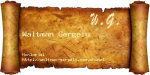 Waltman Gergely névjegykártya